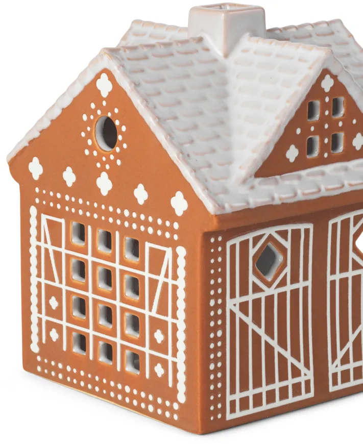 Porta-vela Gingerbread, Christmas barn 11,5 cm Kähler