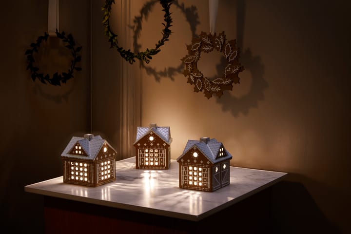 Porta-vela Gingerbread, Christmas barn 11,5 cm Kähler