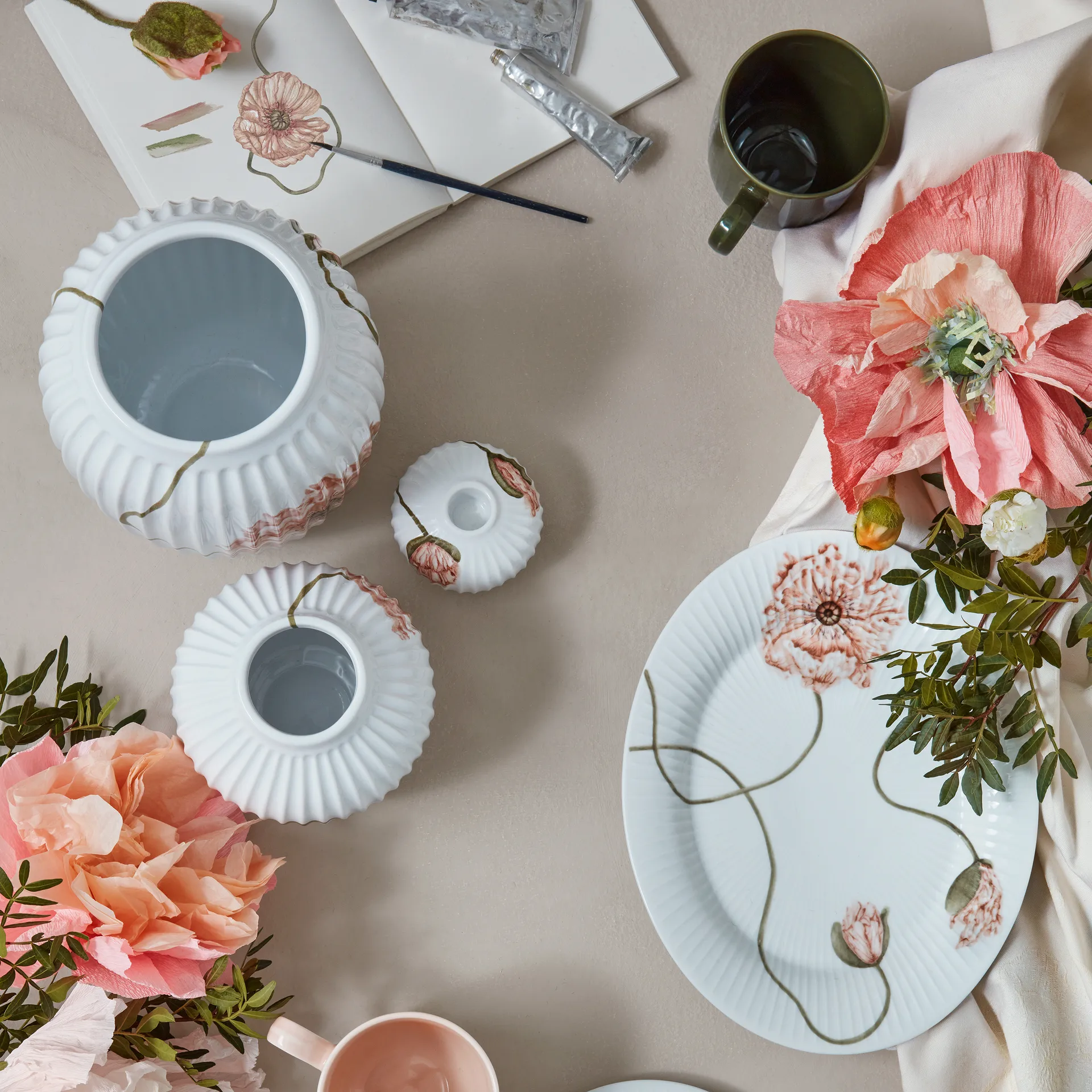 Suporte de velas Hammershøi Poppy Ø7,5 cm, branco Kähler