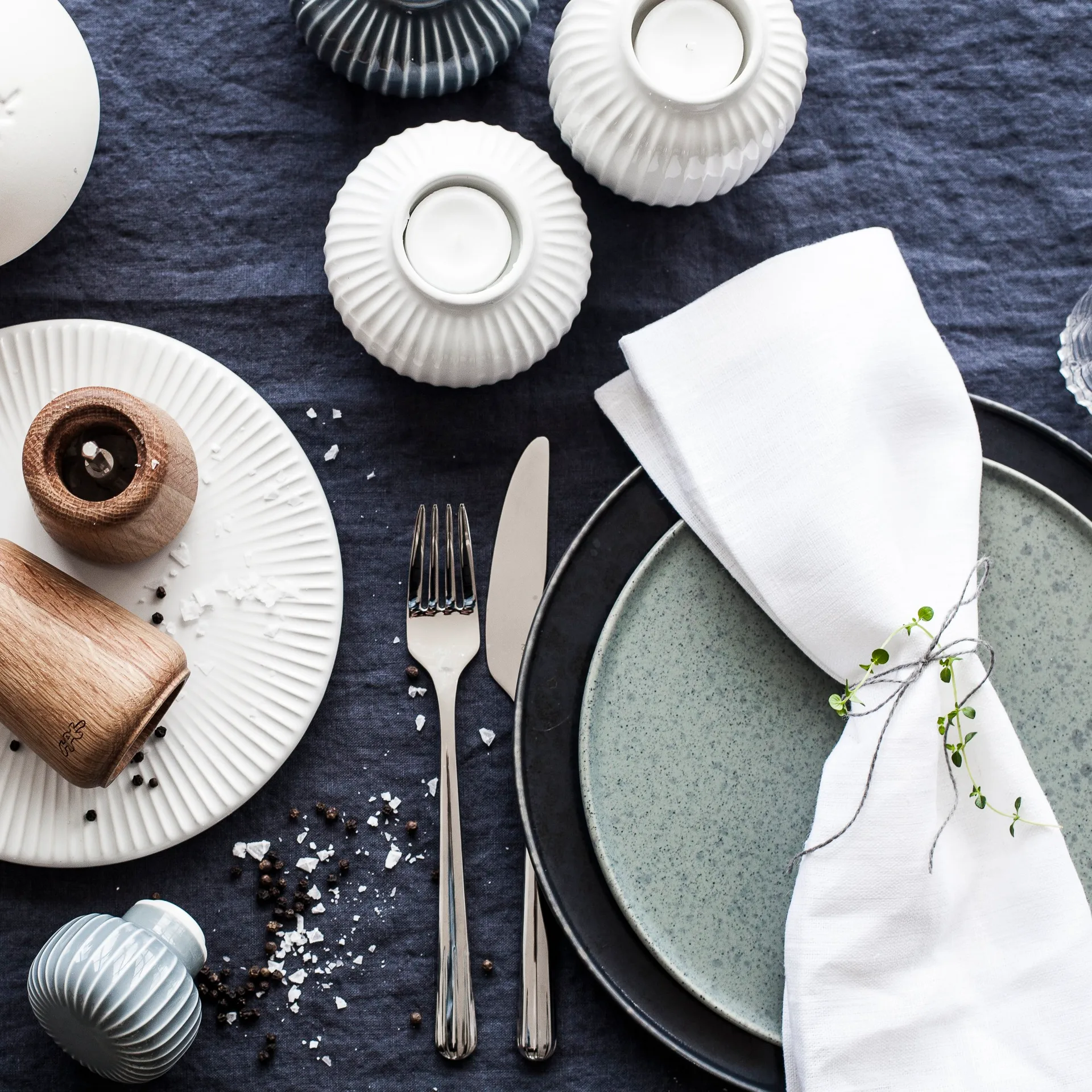 suporte para velas médio Hammershøi, branco Kähler