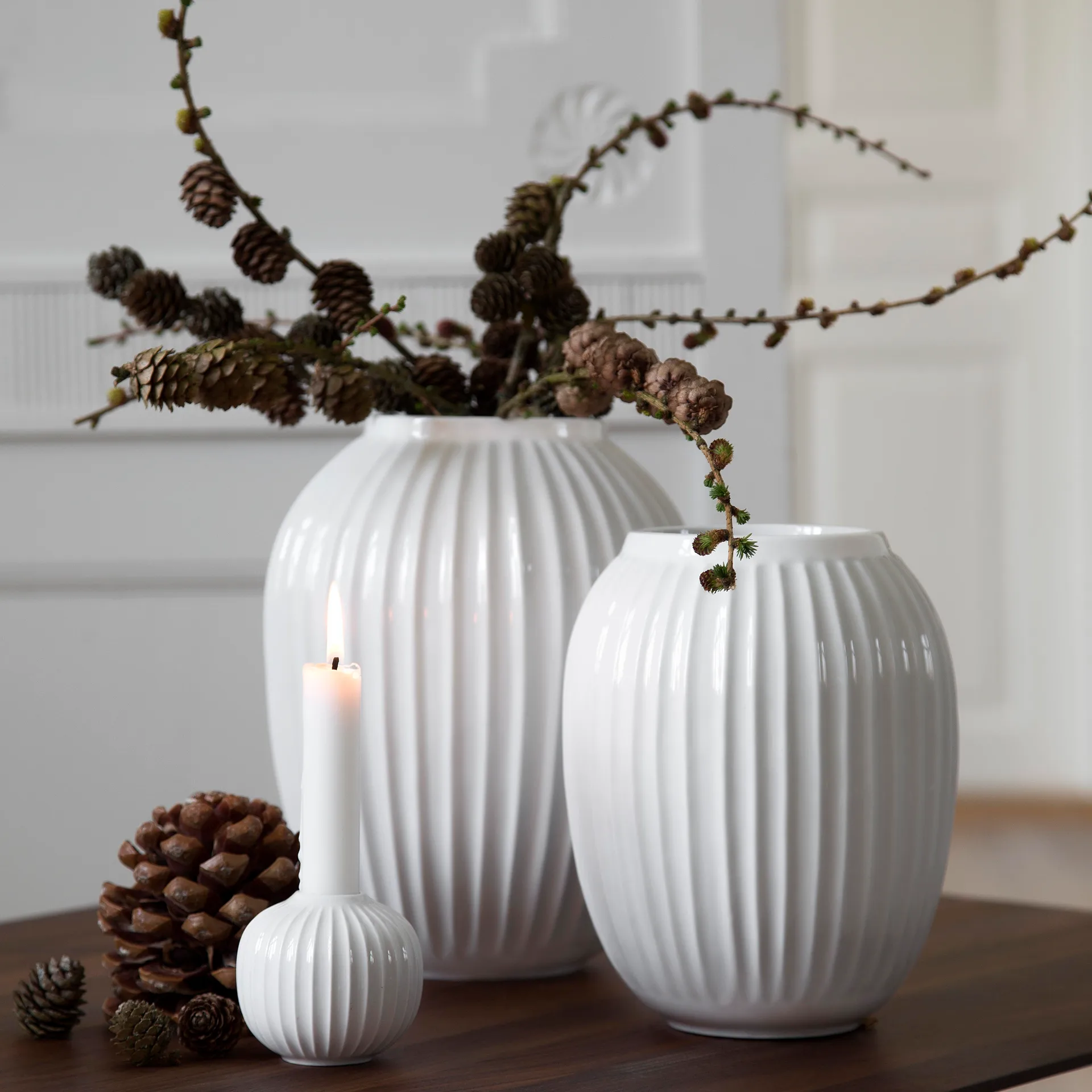 Vaso grande Hammershøi, branco Kähler