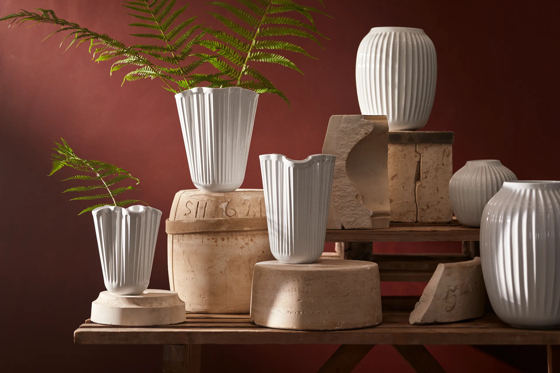 Vaso Hammershøi, Branco, médio 21 cm Kähler