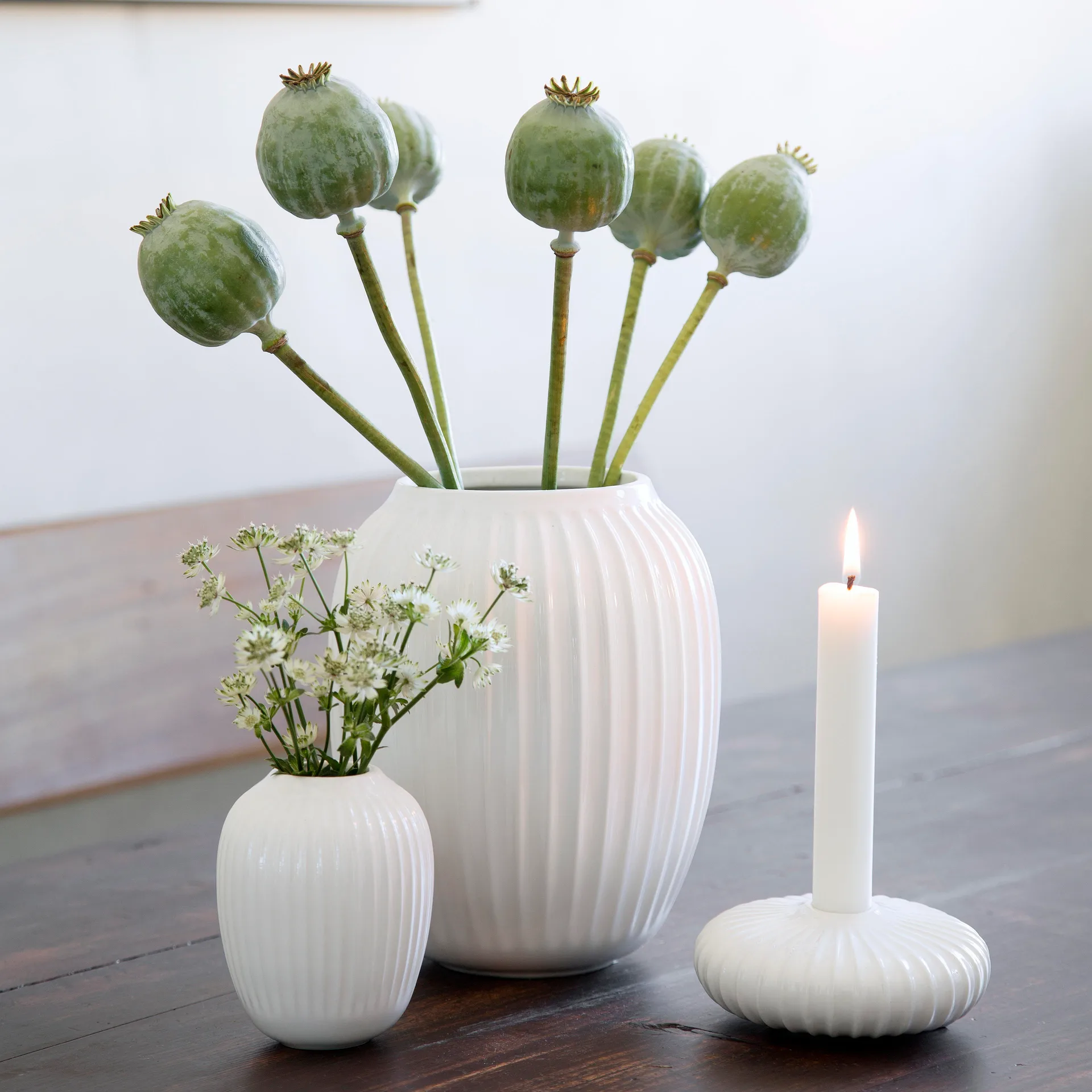 Vaso Hammershøi, Branco, médio 21 cm Kähler