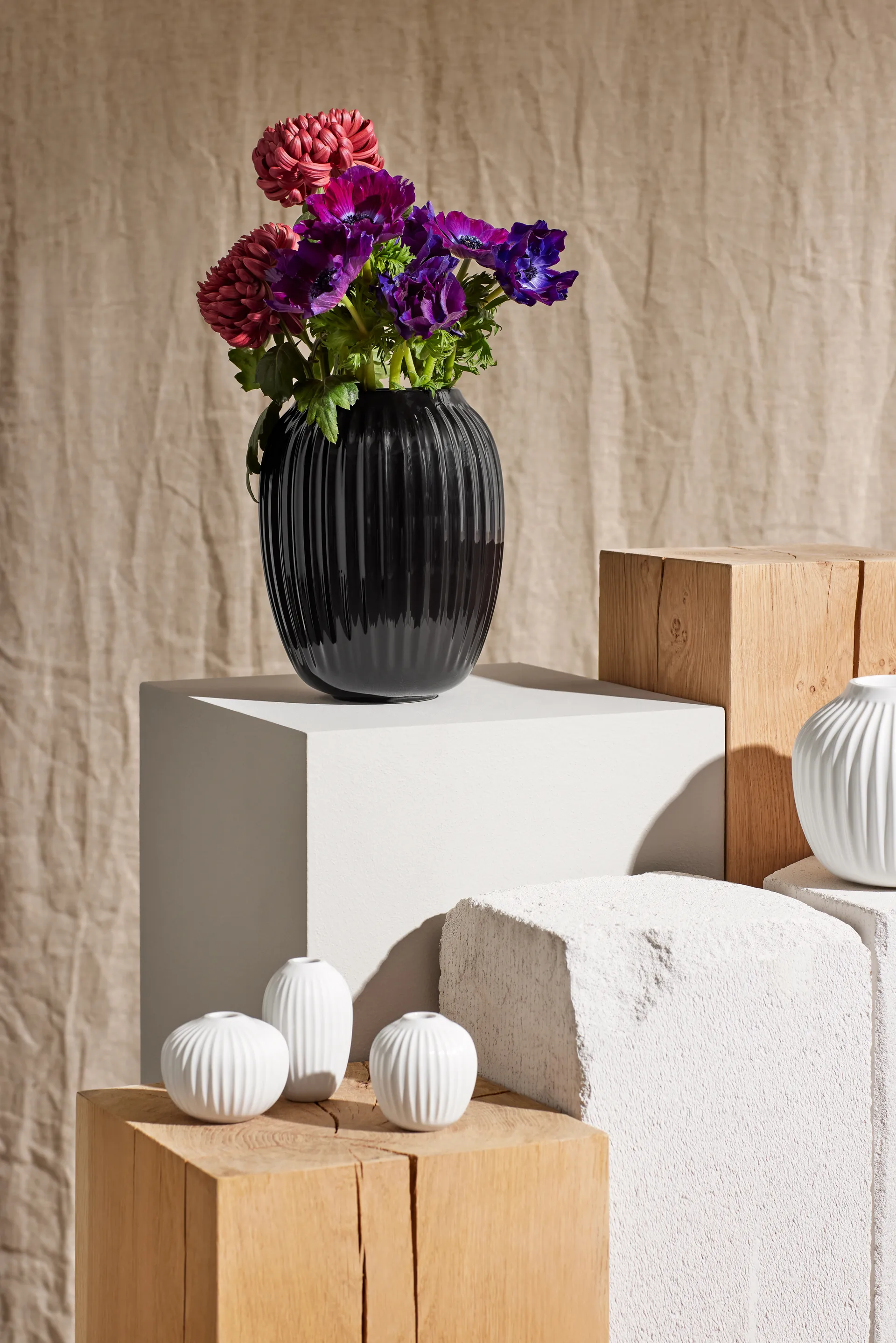 Vaso Hammershøi, Preto, médio 21 cm Kähler