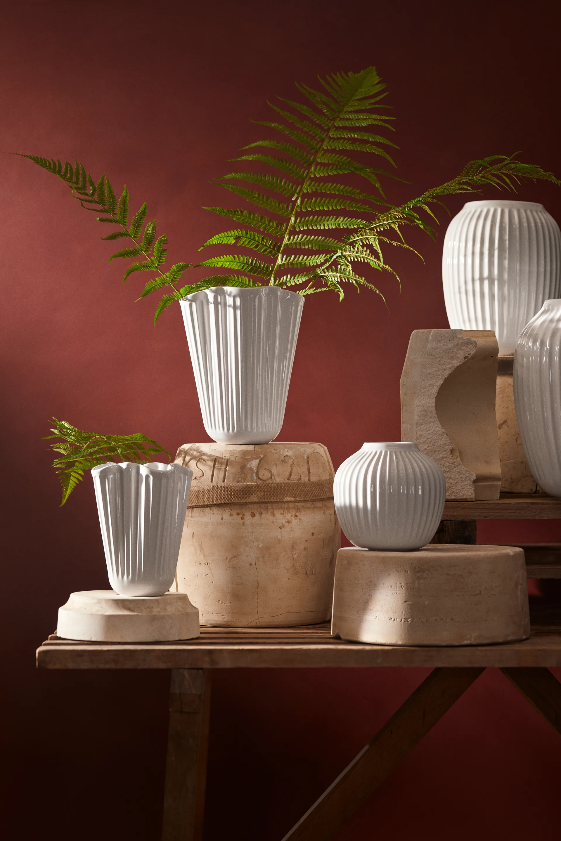 Vaso Hammershøi unfold 20,5 cm, Branco Kähler