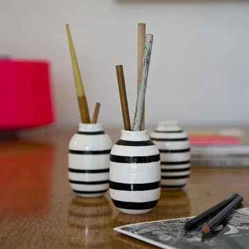 Vaso miniatura Omaggio, 3 un. - preto-branco - Kähler