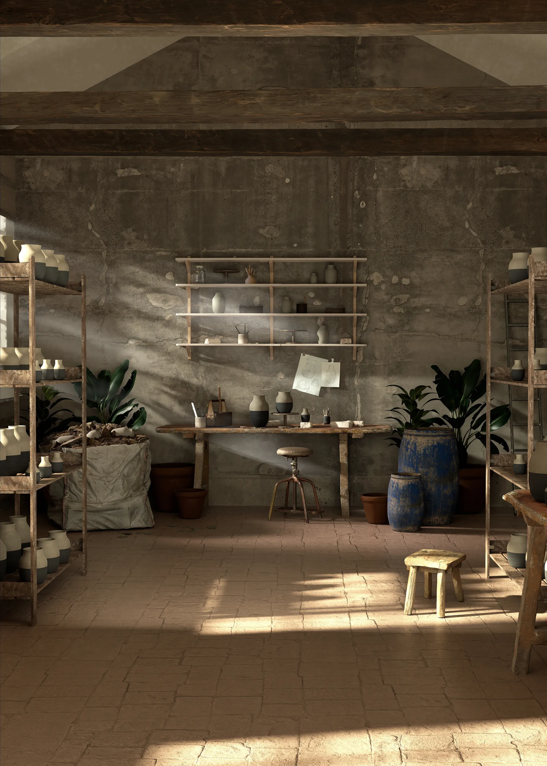 Vaso Omaggio Circulare H31 cm, Antracite cinza Kähler