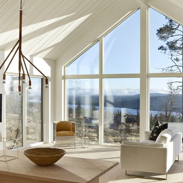 Aluminium poltrona polida - Couro tärnsjö natural-bok - Källemo