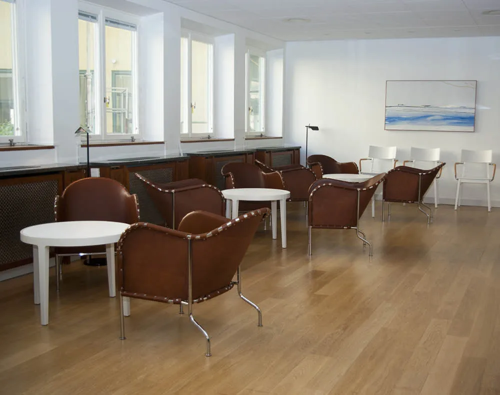 Bruno poltrona, Couro central marrom-vintage-estrutura cromada Källemo