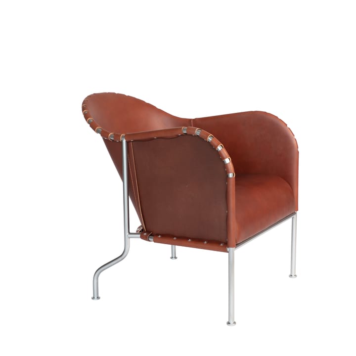 Bruno poltrona - Couro marrom vintage – cromado matte - Källemo