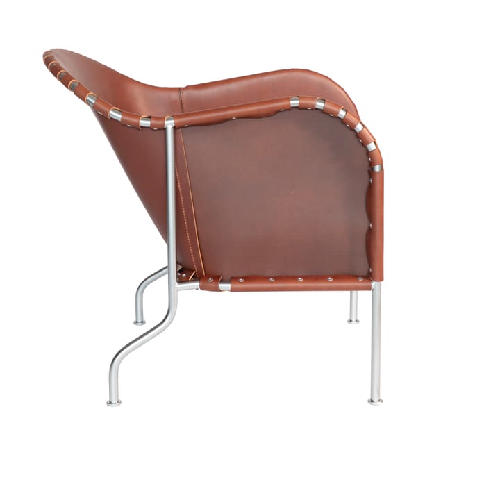 Bruno poltrona, Couro marrom vintage – cromado matte Källemo