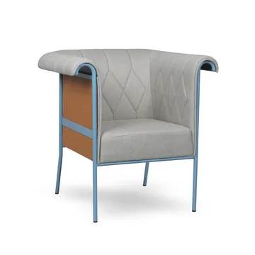 Chester poltrona - Suporte cinza-azulado-couro castanho - Källemo