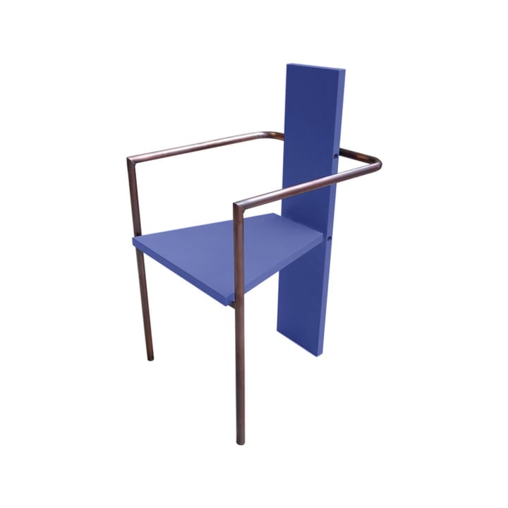 Concrete cadeira de braços  - Estante azul com acabamento cobreado - Källemo