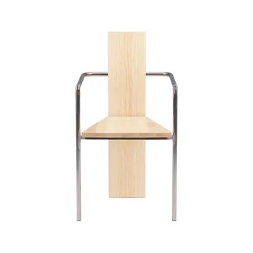 Concrete cadeira de braços  - Freixo- base de aço sem tratamento  - Källemo