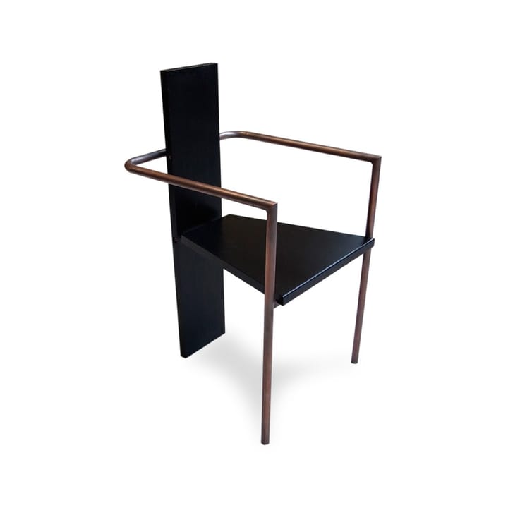 Concrete cadeira de braços  - Preto-prateado com cobre suporte - Källemo