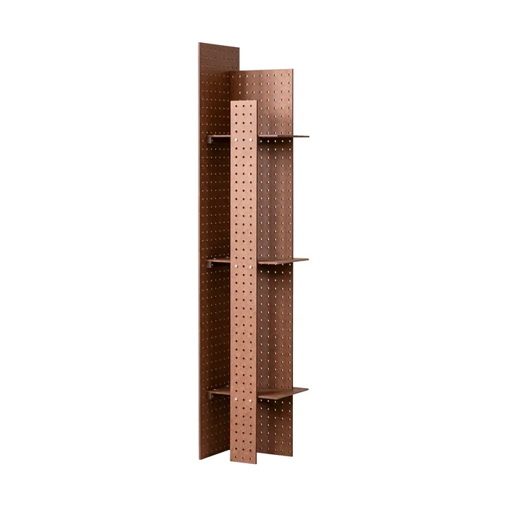 FF02 The Perforated Furniture prateleira de parede - Placa de fibras de madeira-nogueira, 28x24x128 cm - Källemo