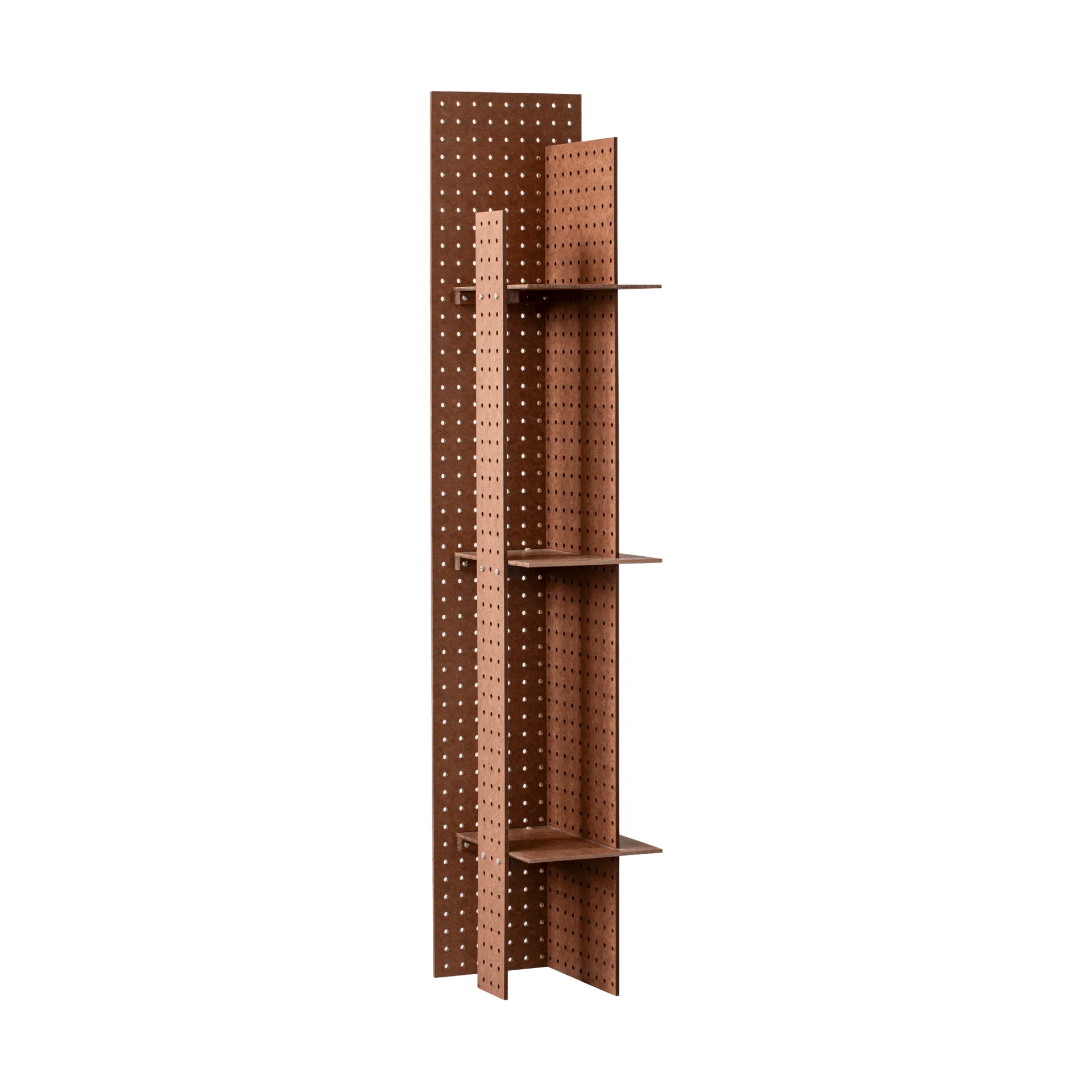 FF02 The Perforated Furniture prateleira de parede, Placa de fibras de madeira-nogueira, 28x24x128 cm Källemo FF02 The Perforated Furniture prateleira de parede, Placa de fibras de madeira-nogueira, 28x24x128 cm Källemo