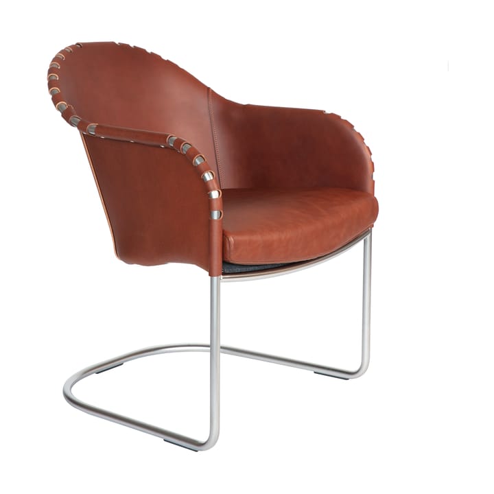 Ingo V.I.P poltrona - Couro marrom vintage – cromado matte - Källemo