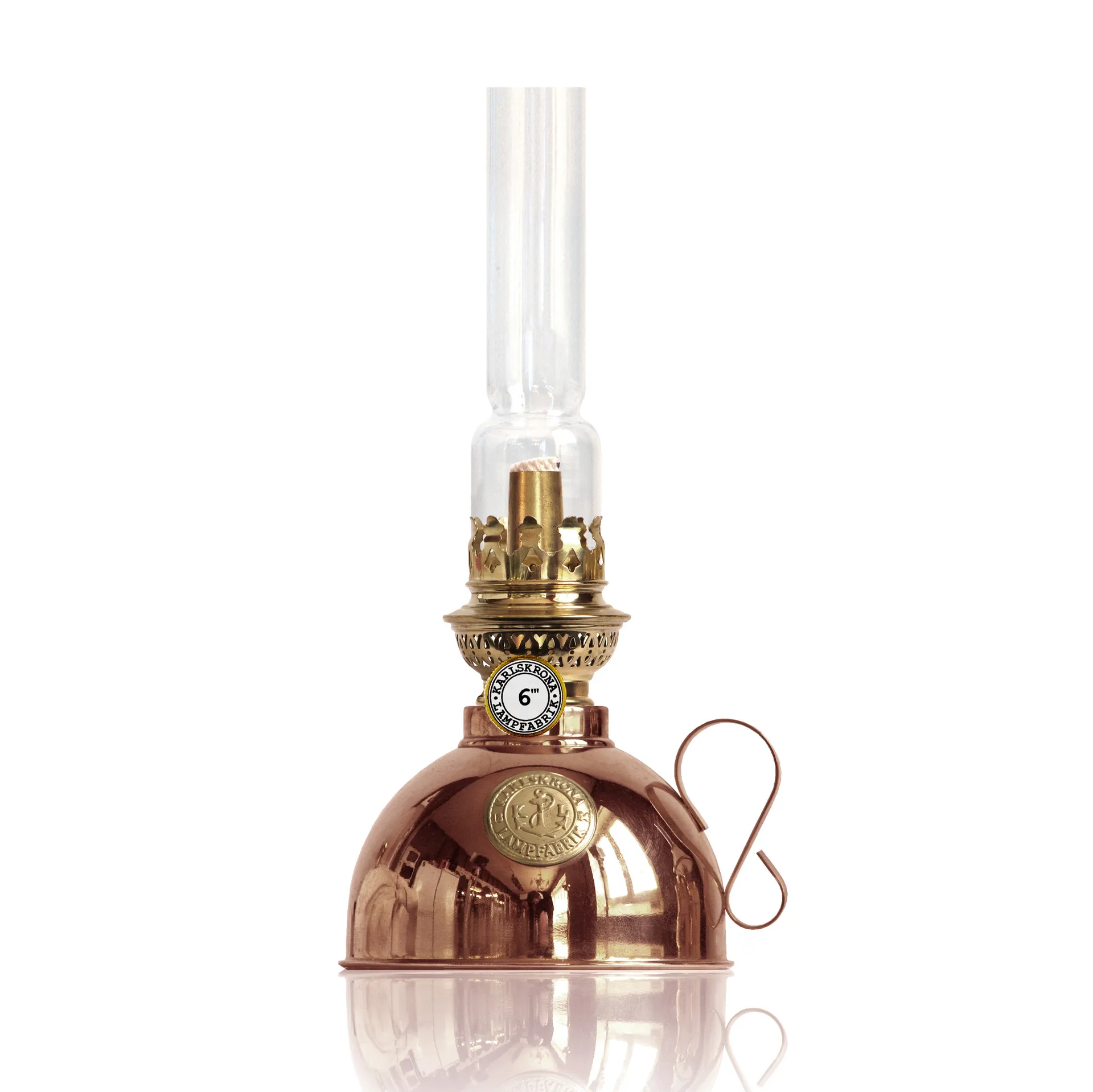 Candeeiro Nattlampan paraffin, cobre Karlskrona Lampfabrik