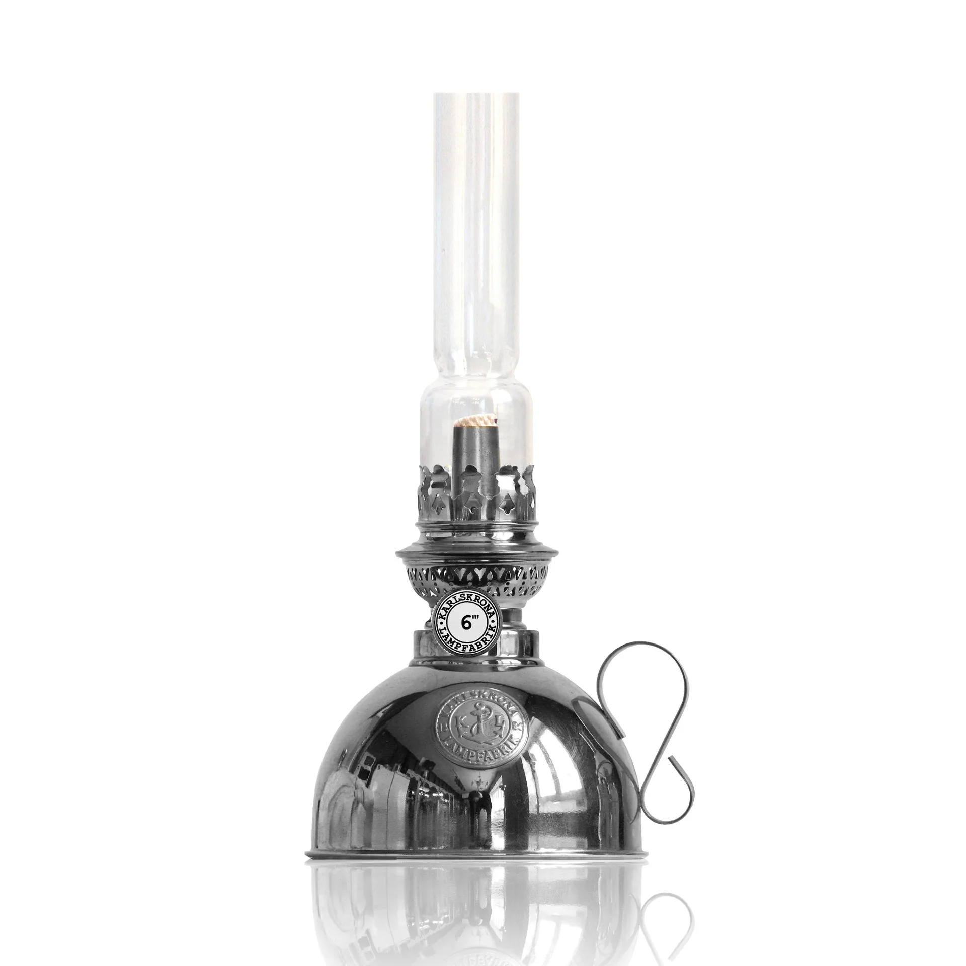 Candeeiro Nattlampan paraffin, nickel Karlskrona Lampfabrik