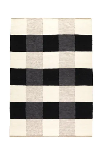 Night and Day tapete tecido a mão 170x240 cm - Preto & branco - Kateha