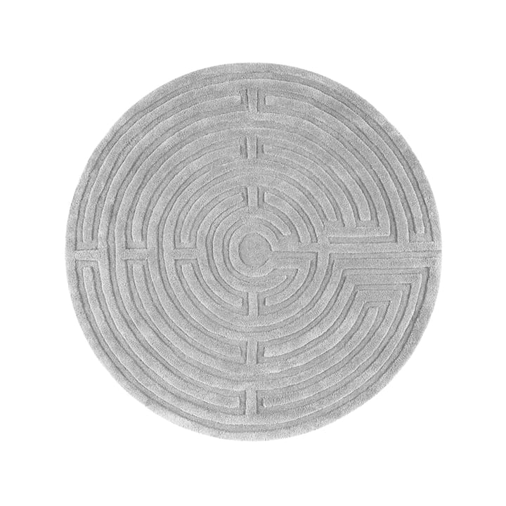 Tapete redondo Minilabyrint - Cinzento Prata, 130 cm - Kateha