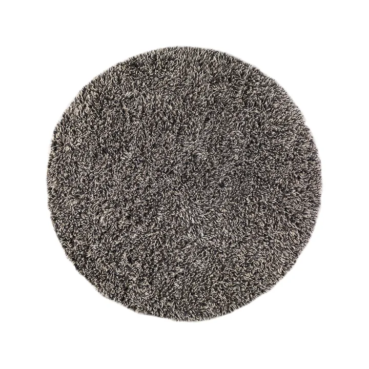 Tapete redondo Shaggy - White/charcoal, Ø220 cm - Kateha