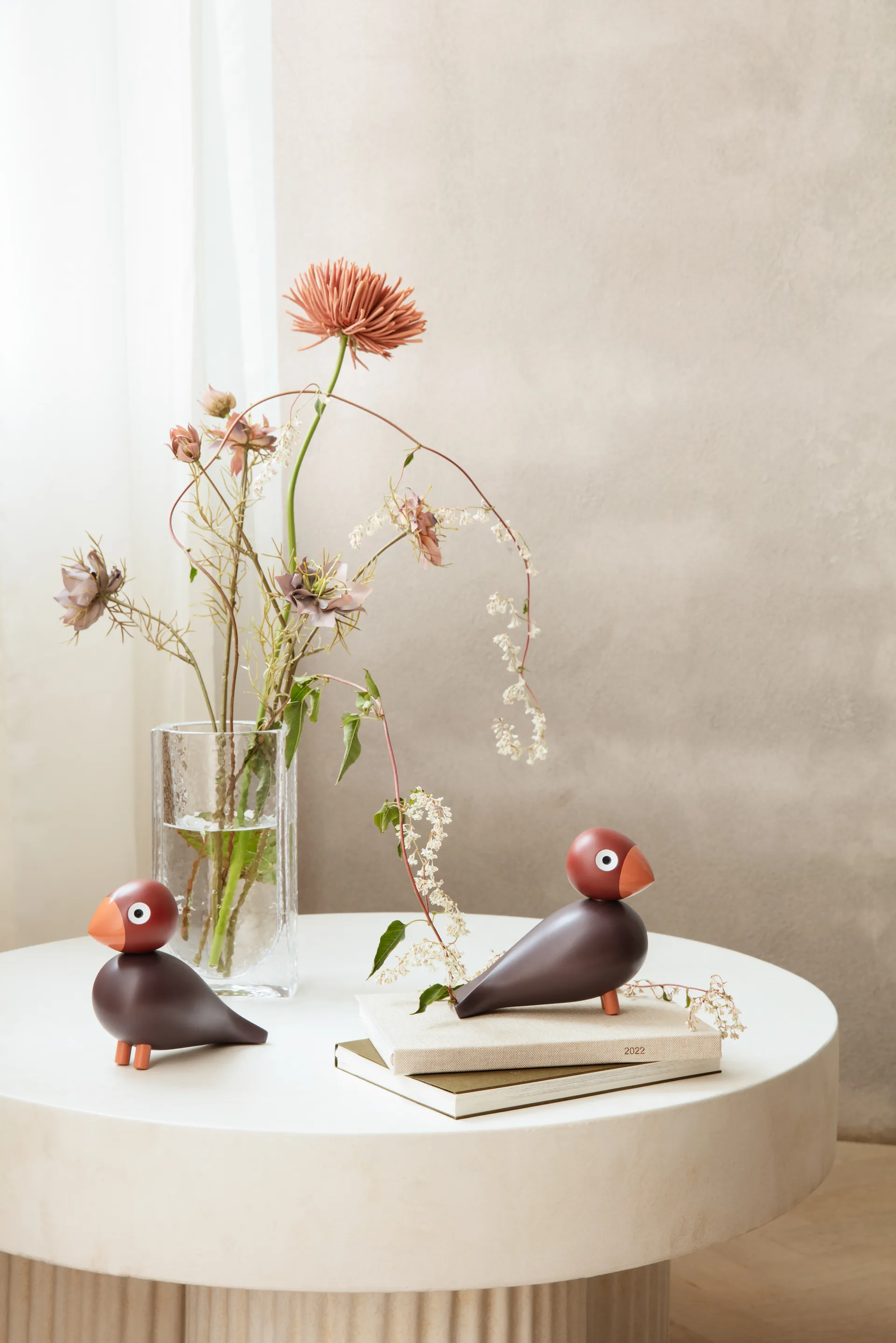 Ave Kay Bojesen Year Bird 2022 Poppy, Vermelho vinho Kay Bojesen Denmark