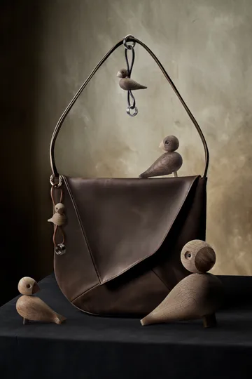 Chaveiro de pássaro Kaj Bojesen - Carvalho, couro natural - Kay Bojesen Denmark