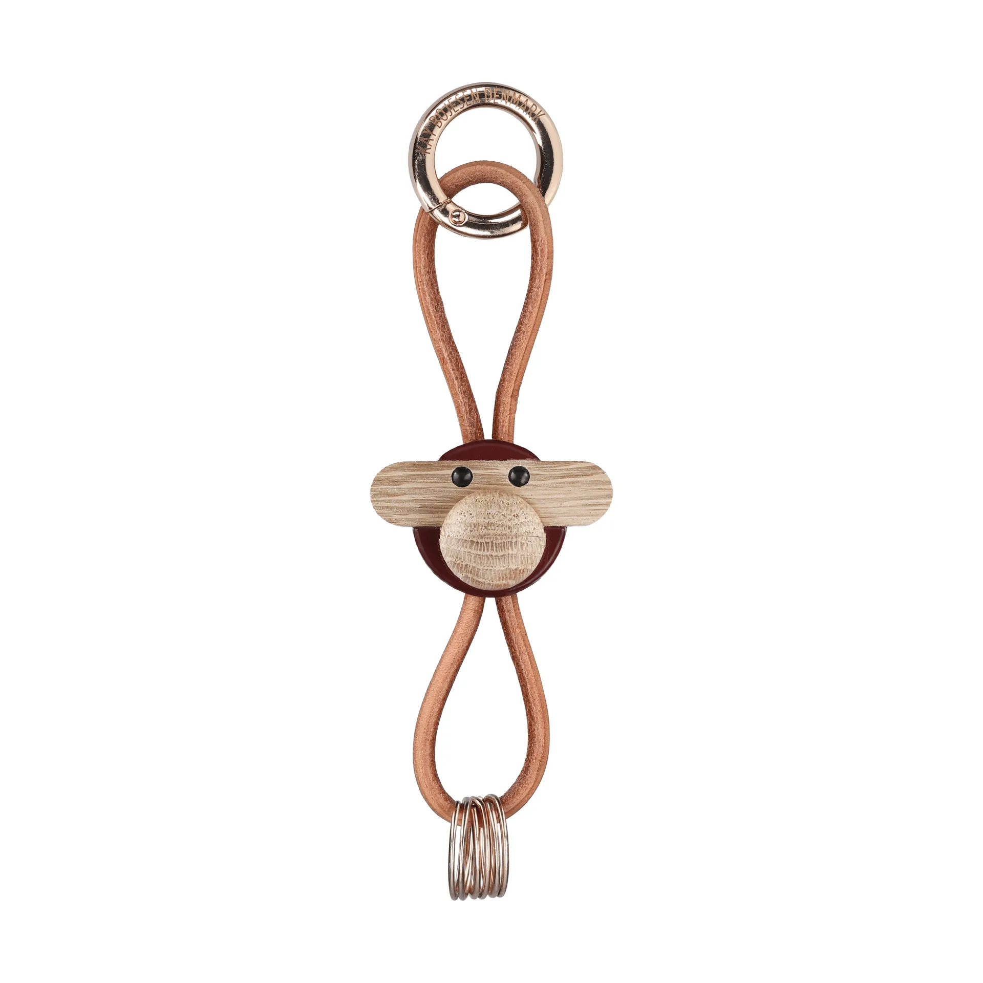 Chaveiro Kaj Bojesen macaco, Bordeaux, pele natural Kay Bojesen Denmark