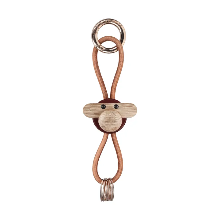 Chaveiro Kaj Bojesen macaco - Bordeaux, pele natural - Kay Bojesen Denmark