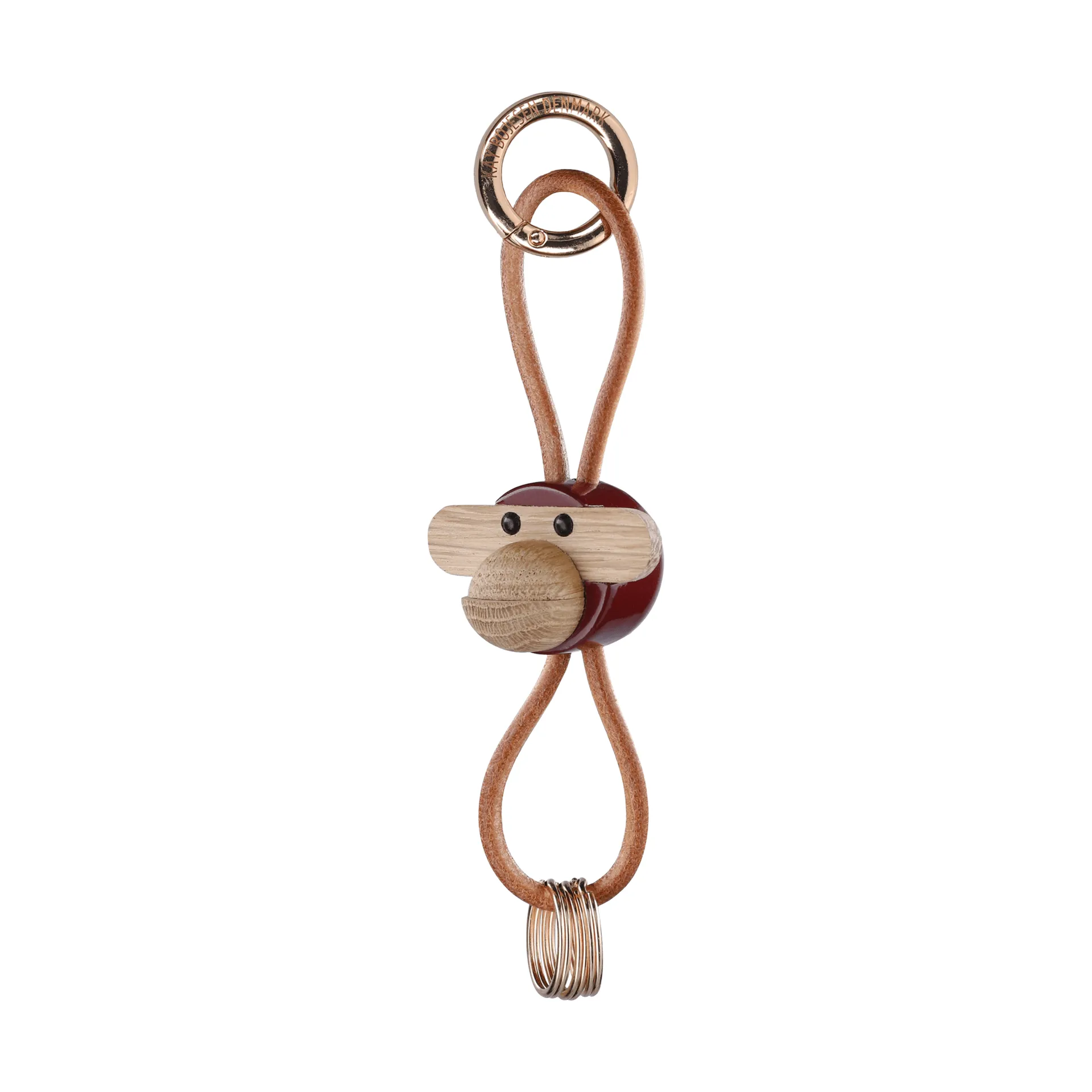 Chaveiro Kaj Bojesen macaco, Bordeaux, pele natural Kay Bojesen Denmark