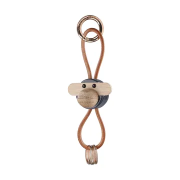 Chaveiro Kaj Bojesen macaco - Cinza escuro, couro natural - Kay Bojesen Denmark