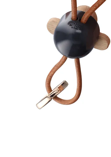 Chaveiro Kaj Bojesen macaco - Cinza escuro, couro natural - Kay Bojesen Denmark