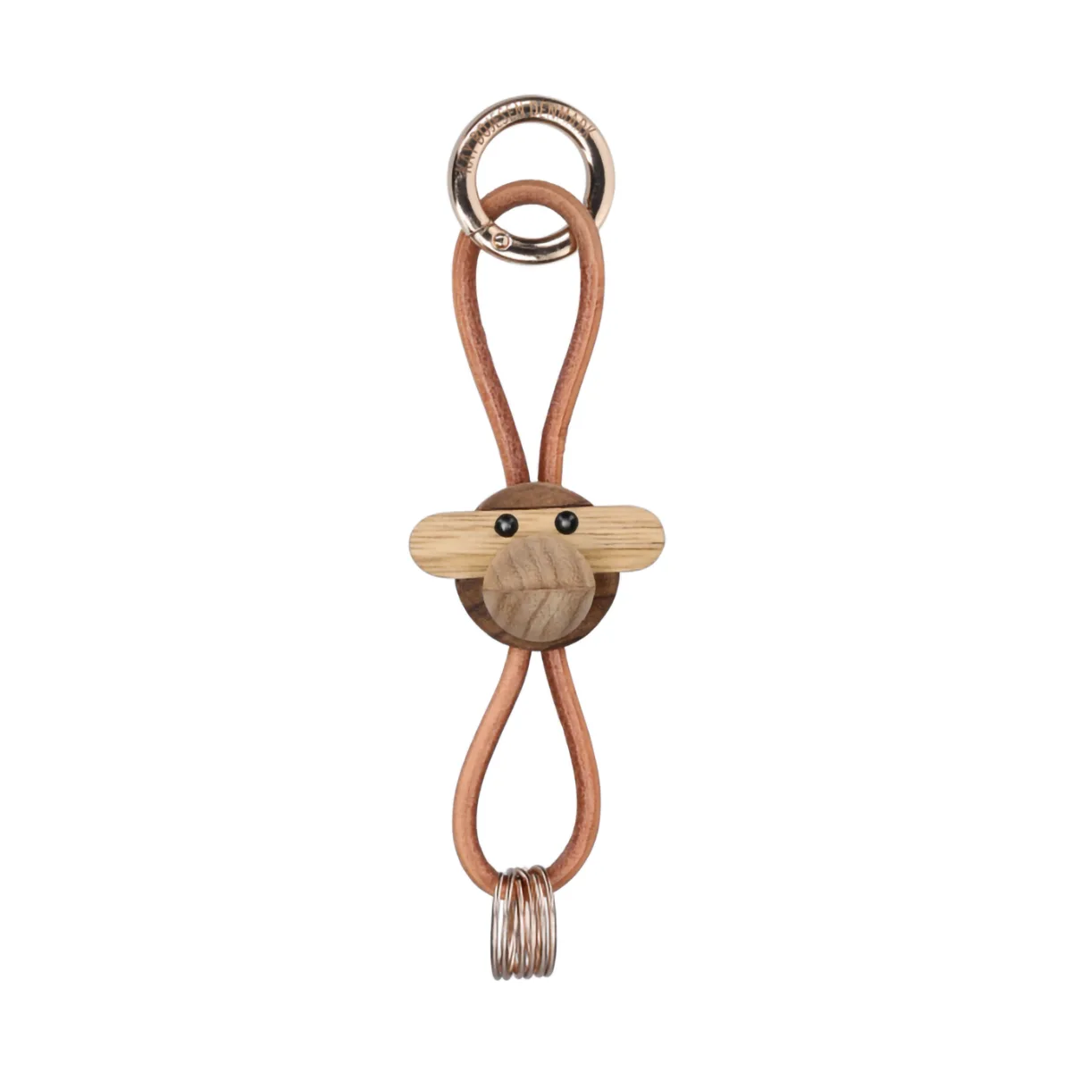 Chaveiro Kay Bojesen macaco, Teca-limba, couro natural Kay Bojesen Denmark