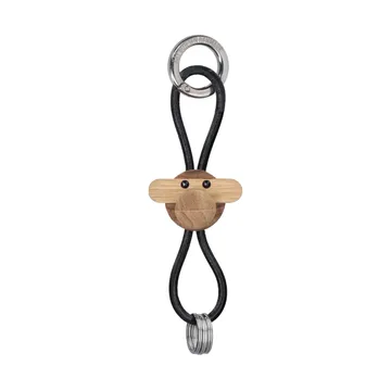Chaveiro Kay Bojesen macaco - Teca-limba, couro preto - Kay Bojesen Denmark