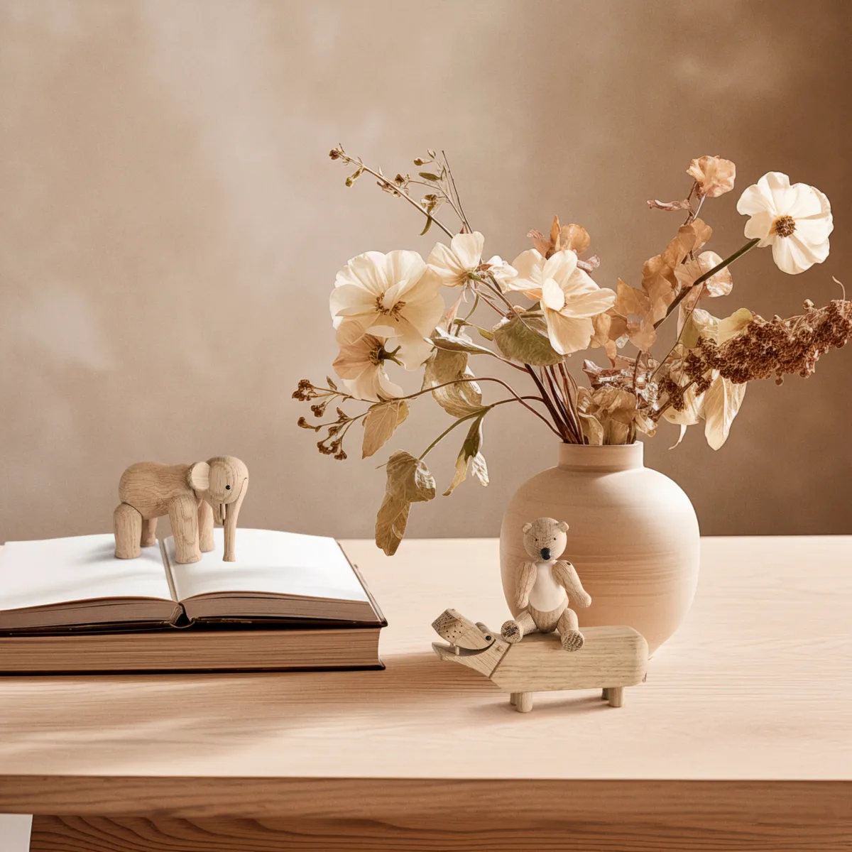 Kay Bojesen Liliput 3 peças, Carvalho não tratado, bordo não tratado Kay Bojesen Denmark