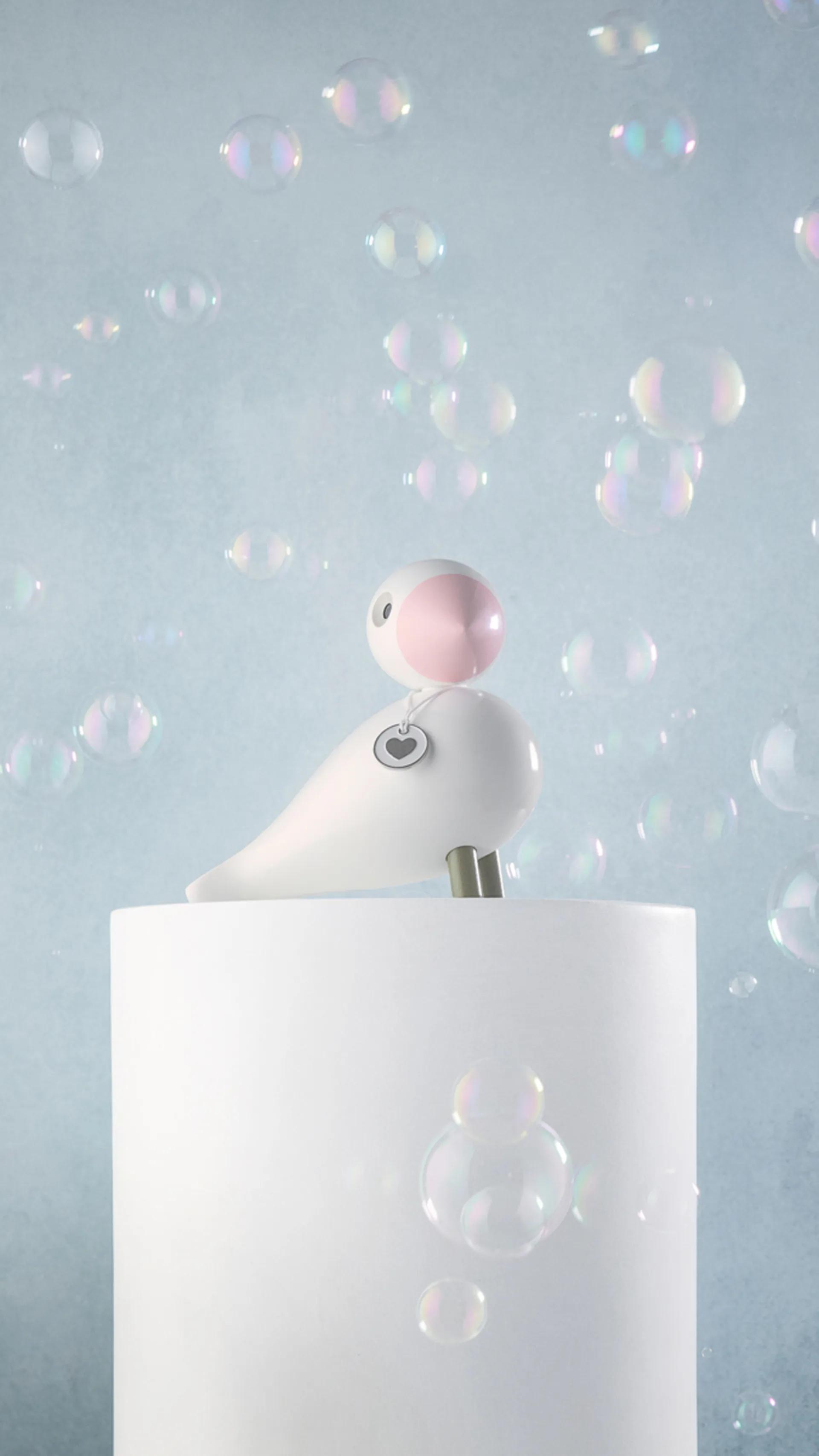 Kay Bojesen pássaro cantor, Branco-rosa  Kay Bojesen Denmark