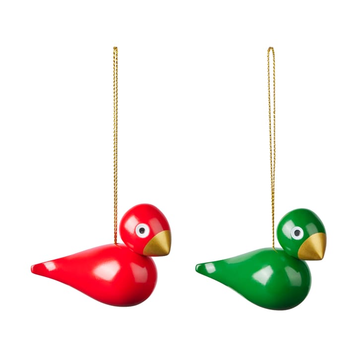 Kay Bojesen pendente de Natal com pássaros 2 peças - Vermelho-verde - Kay Bojesen Denmark
