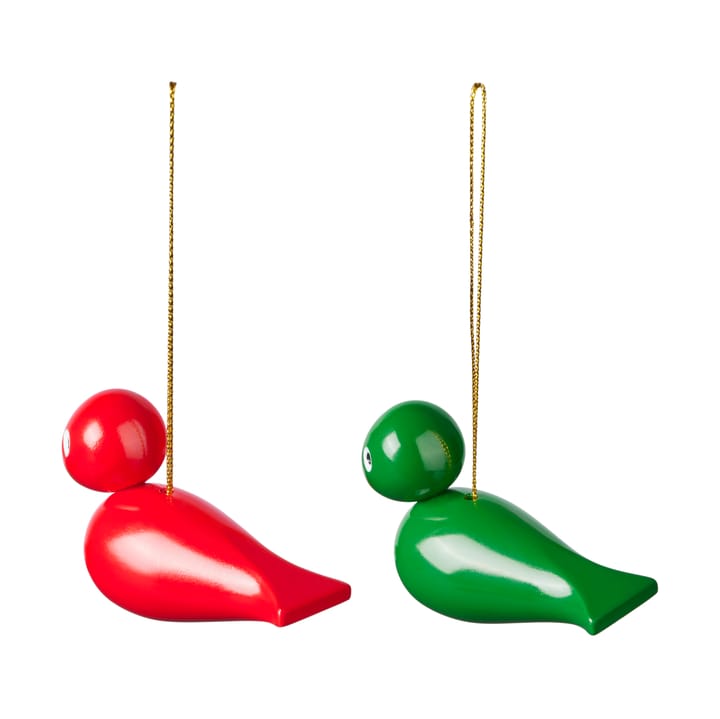 Kay Bojesen pendente de Natal com pássaros 2 peças, Vermelho-verde Kay Bojesen Denmark