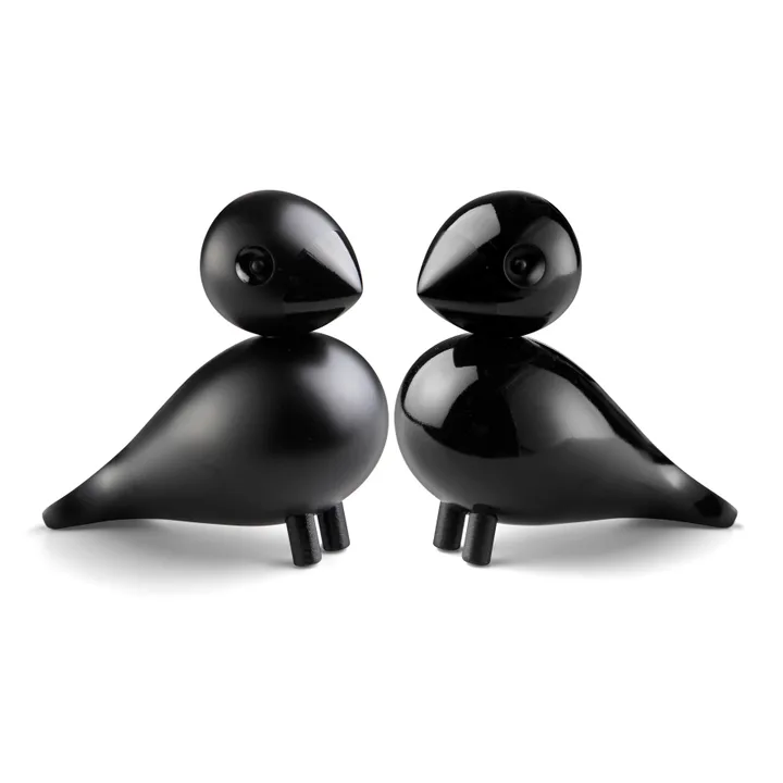 Lovebirds - Preto conjunto de 2, 8,8 cm - Kay Bojesen Denmark