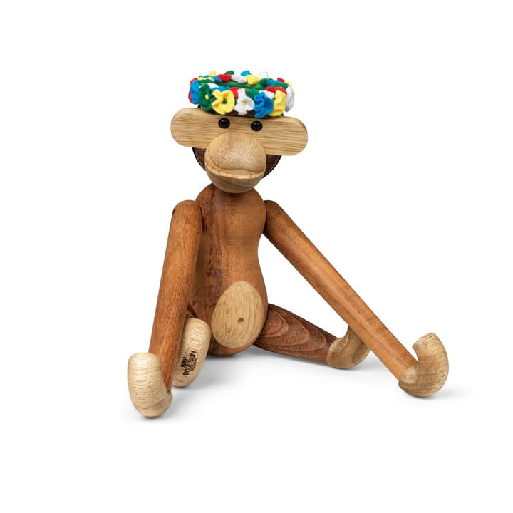 Macaco pequeno com grinalda Kay Bojesen - madeira teca-limba 20 cm - Kay Bojesen Denmark