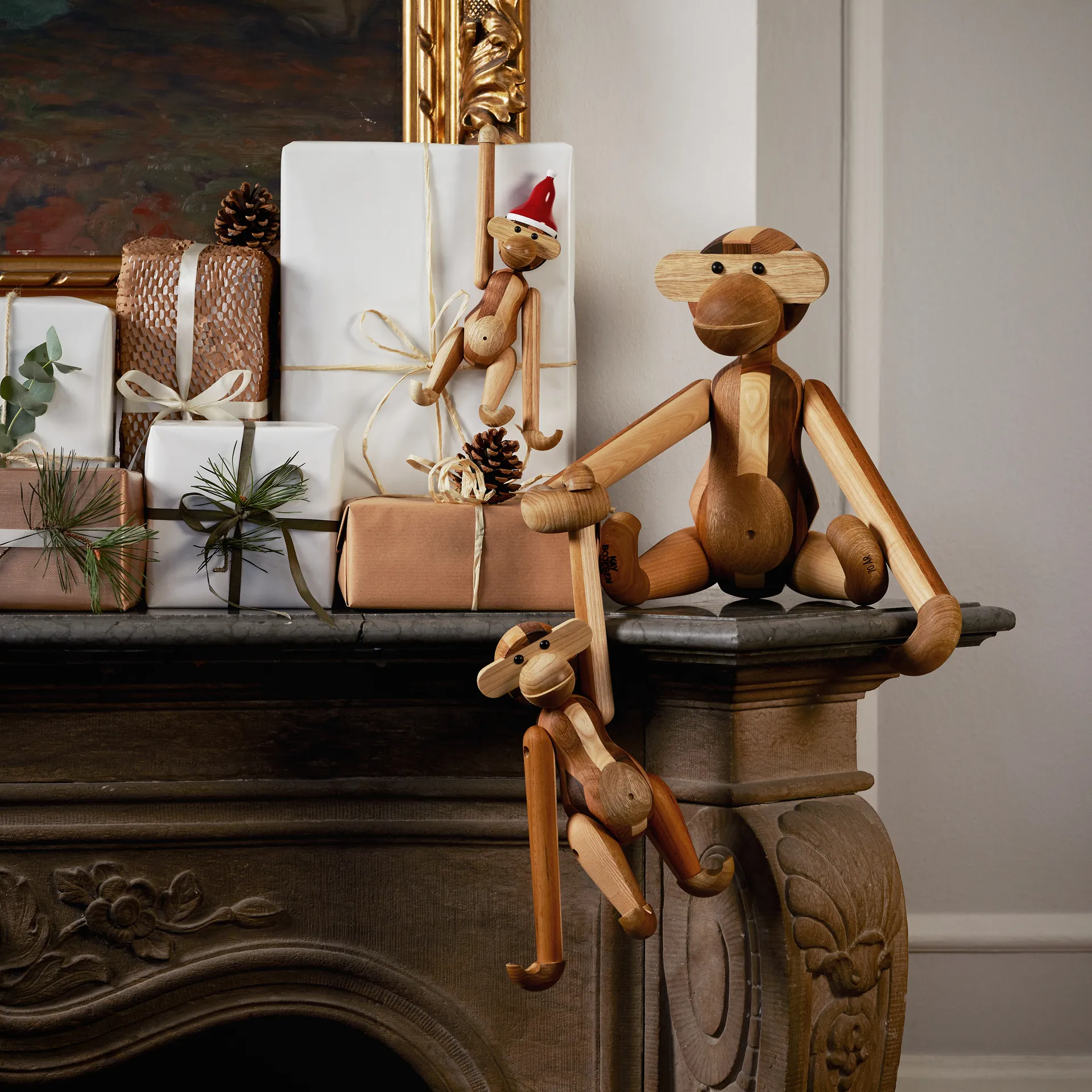 Macaco, versão aniversário de madeira mista Kay Bojesen, Pequeno Kay Bojesen Denmark