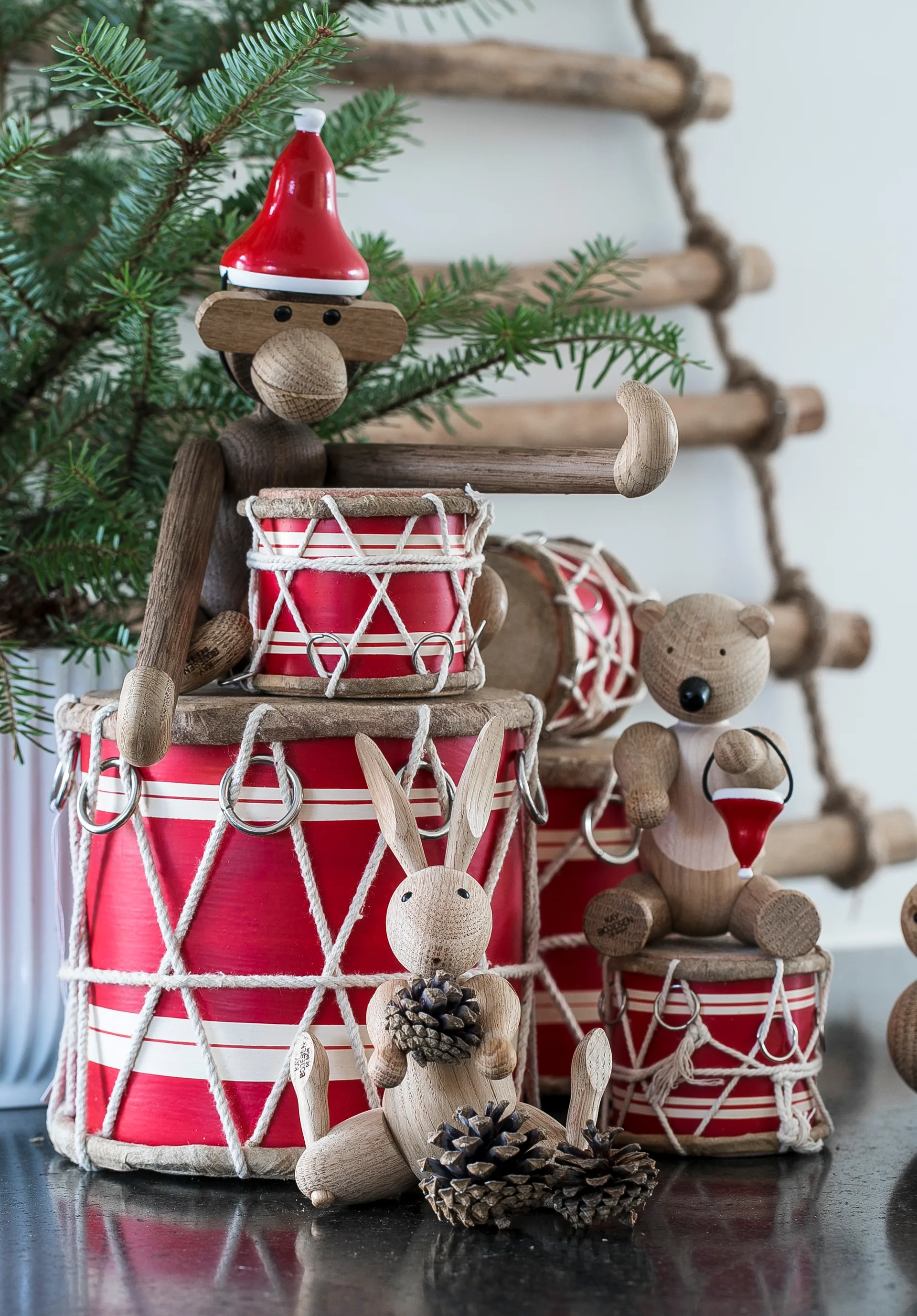 Pequeno macaco com chapéu de Natal Kay Bojesen Denmark