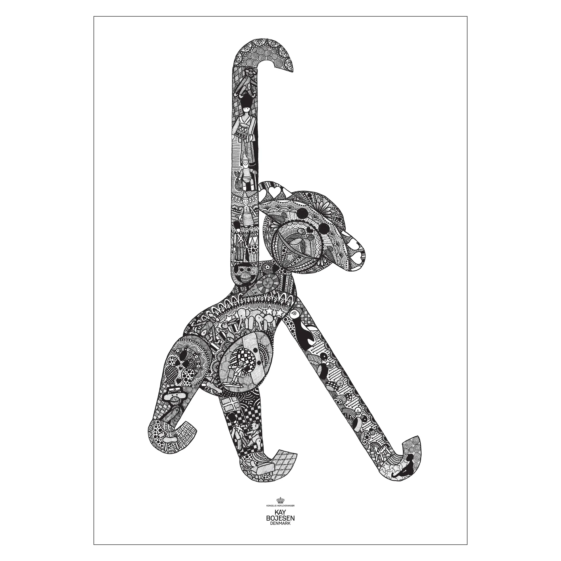 Póster Kay Bojesen monkey, 50x70 cm Kay Bojesen Denmark