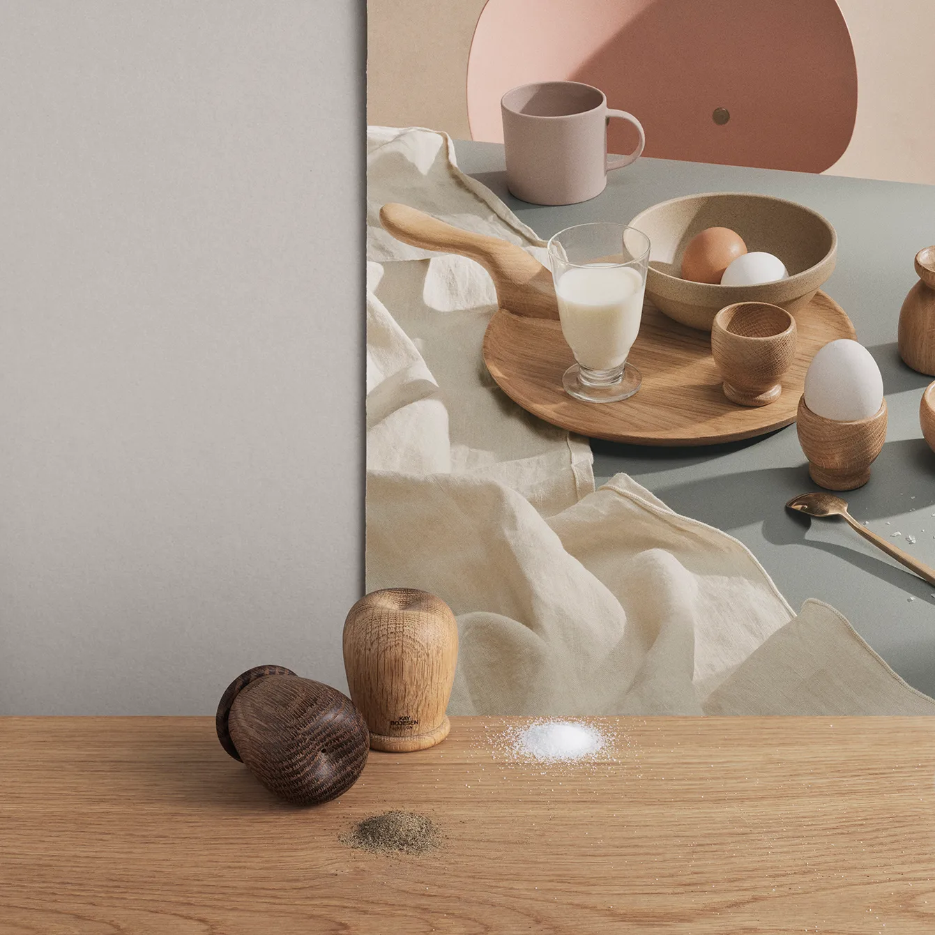 Saleiro e pimenteiro Kay Bojesen, carvalho fumado Kay Bojesen Denmark