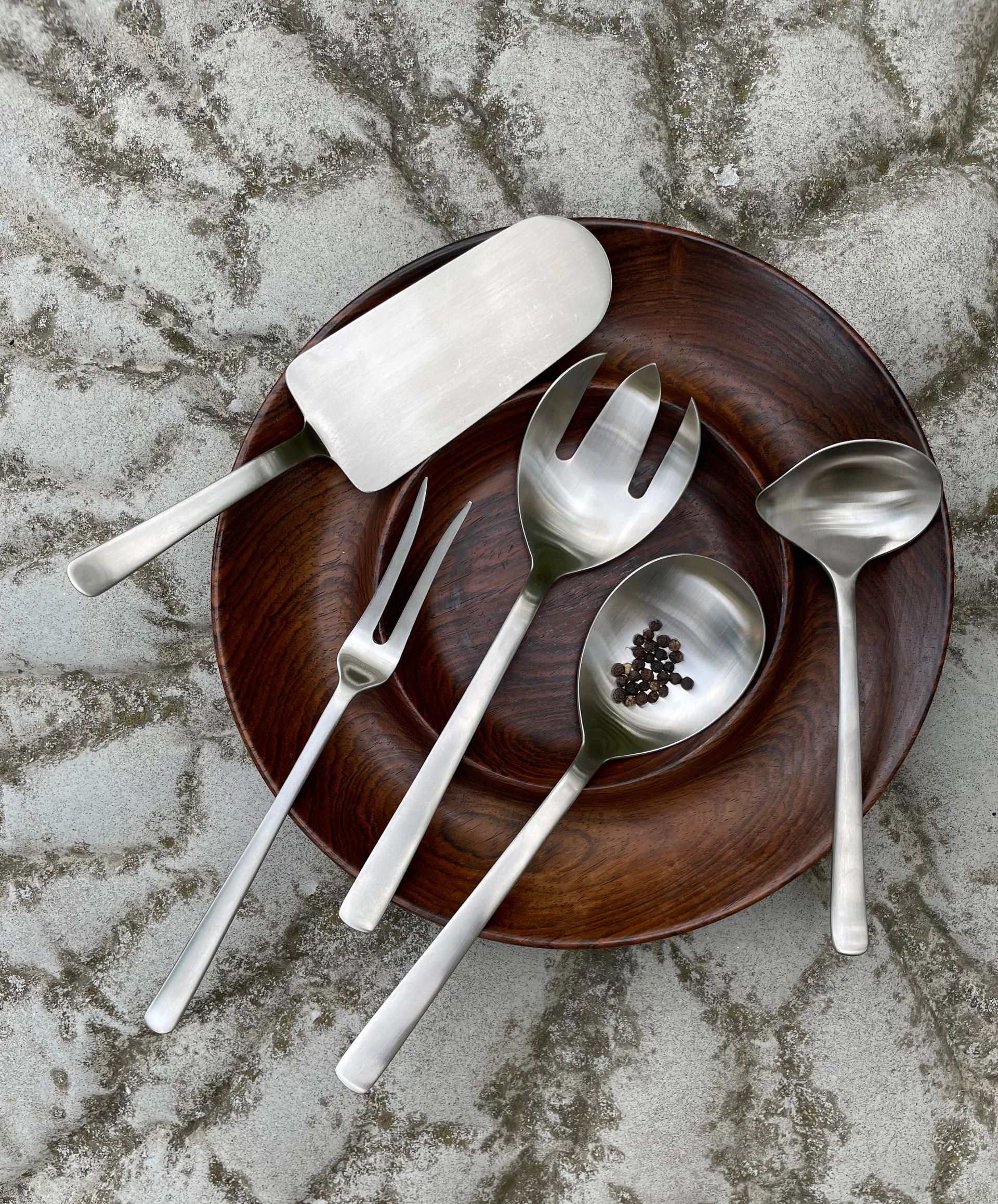 Grand Prix conjunto de servir 3 peças, Aço polido Kay Bojesen