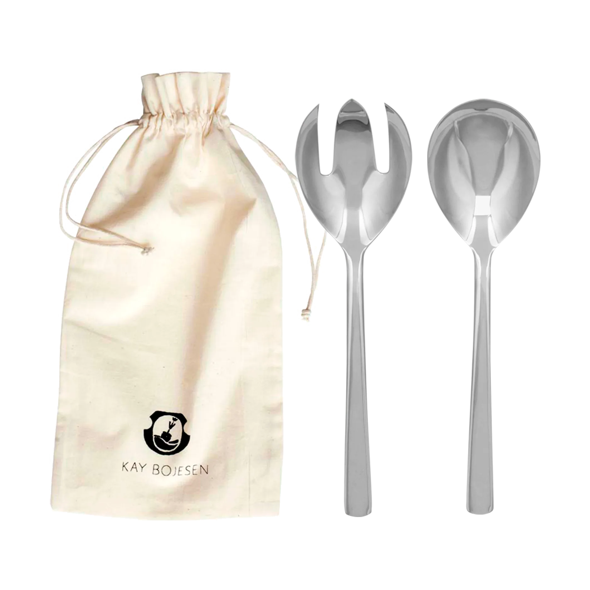 Grand Prix talheres de salada 18.5 cm 2 peças, Aço polido Kay Bojesen