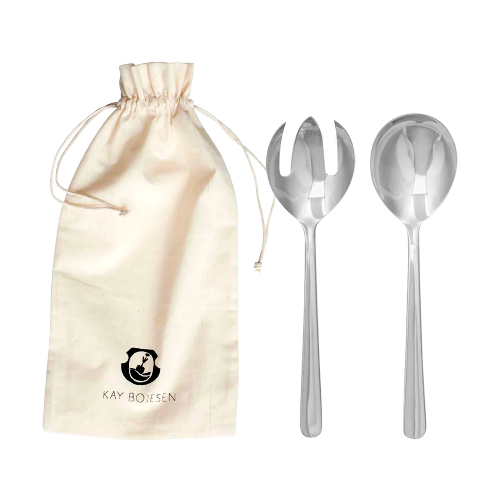 Grand Prix talheres de salada 23.5 cm 2 peças, Aço polido Kay Bojesen