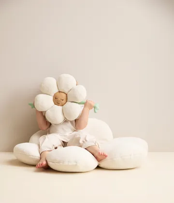 Almofada Blomma - Branco-verde-amarelo - Kid's Concept